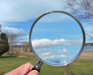 Magnifying Glass and Clouds